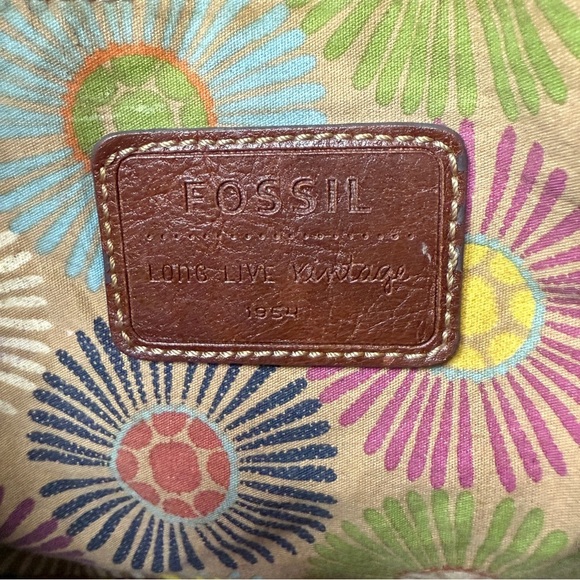 Fossil Long Live Vintage Raffia Straw Tote Bag Purse Leather Boho Beach Vacation - Picture 3 of 13